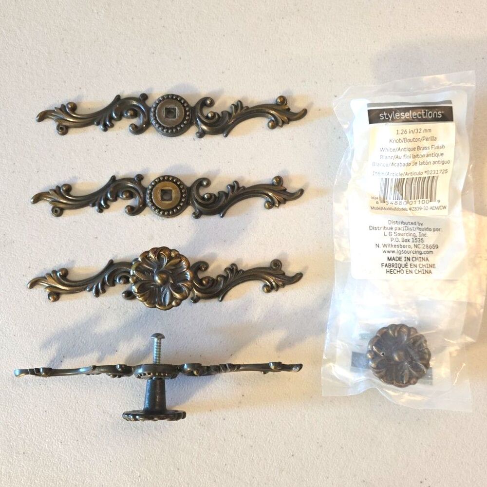 Set Of 4 Grandfather Clock Style Door Drawer Handle Pull Ornate